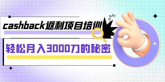 cashback返利项目培训：轻松月入3000刀的秘密（8节课）共创吧-网创项目资源站-副业项目-创业项目-搞钱项目共创吧