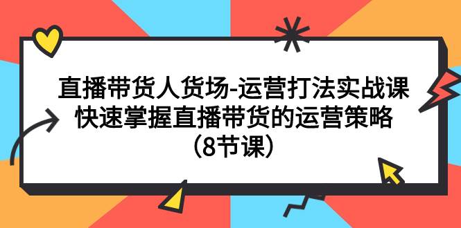 直播带货人货场-运营打法实战课：快速掌握直播带货的运营策略（8节课）共创吧-网创项目资源站-副业项目-创业项目-搞钱项目共创吧