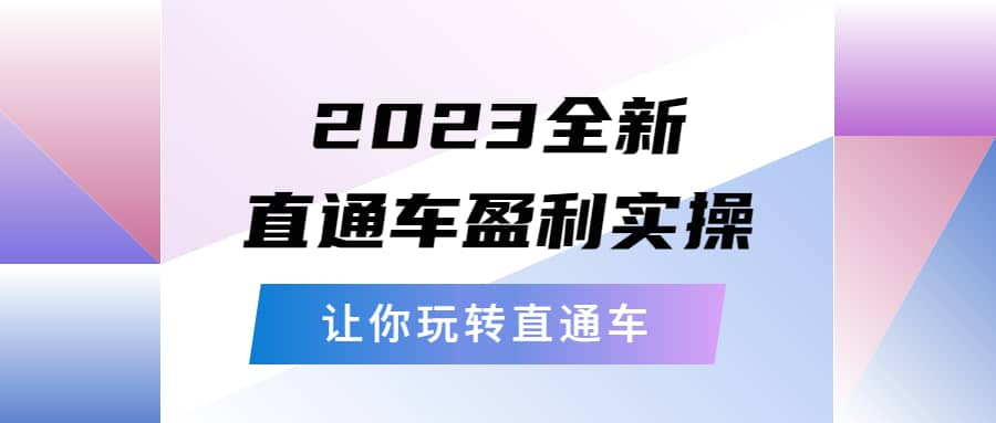 2023全新直通车·盈利实操：从底层，策略到搭建，让你玩转直通车网创吧-网创项目资源站-副业项目-创业项目-搞钱项目共创吧