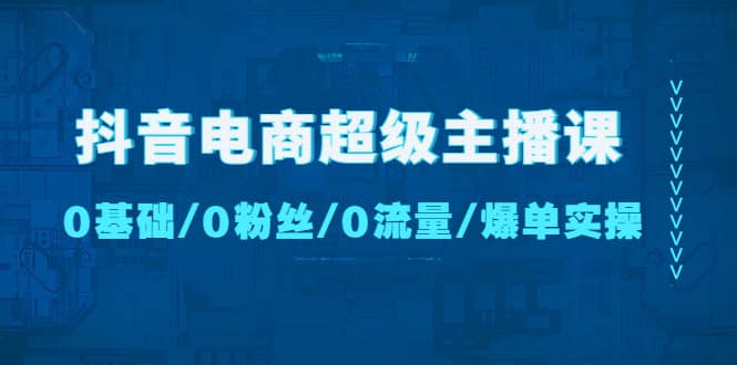 抖音电商超级主播课：0基础、0粉丝、0流量、爆单实操网创吧-网创项目资源站-副业项目-创业项目-搞钱项目共创吧