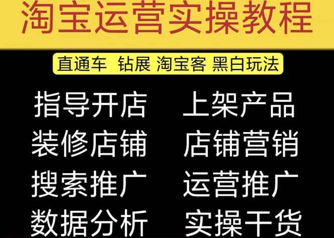 2023淘宝开店教程0基础到高级全套视频网店电商运营培训教学课程（2月更新）网创吧-网创项目资源站-副业项目-创业项目-搞钱项目共创吧