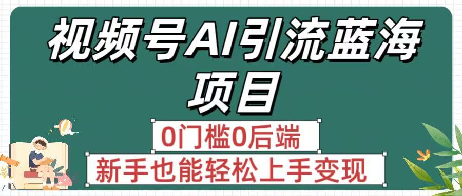 疯传!视频号AI引流蓝海项目,0门槛0后端,新手也能轻松上手变现网创吧-网创项目资源站-副业项目-创业项目-搞钱项目共创吧