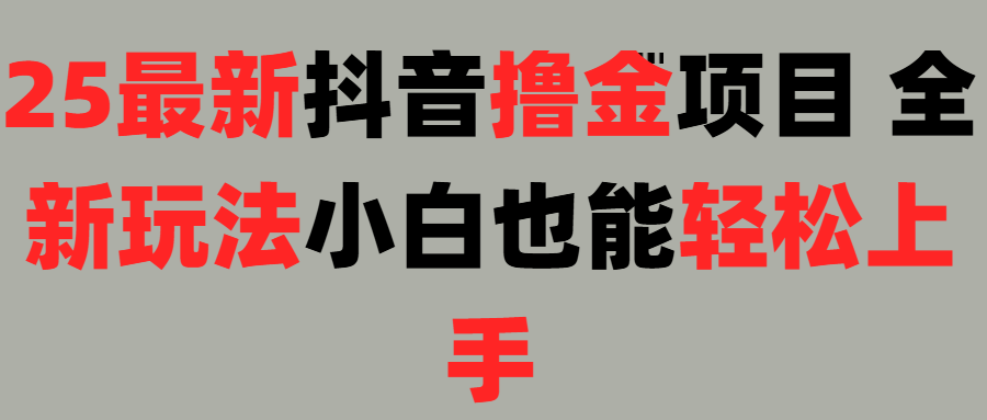 25最新抖音直播撸金项目，小白也能轻松上手！网创吧-网创项目资源站-副业项目-创业项目-搞钱项目共创吧