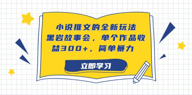 小说推文的全新玩法，黑岩故事会，单个作品收益300+，简单暴力共创吧-网创项目资源站-副业项目-创业项目-搞钱项目共创吧
