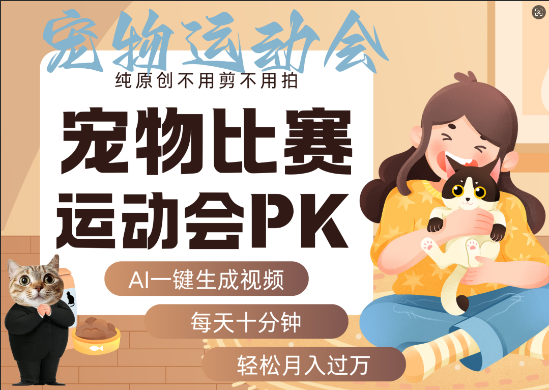 AI萌宠运动员跳水 射击  篮球  足球比赛   每天十分钟 附详细提示词文案库  代替做素材 卖提示词 卖虚拟资料  卖宠物产品 做宠物私人定制产品  带徒弟 带陪跑 卖课  创作者分成 月入5W+网创吧-网创项目资源站-副业项目-创业项目-搞钱项目网创吧