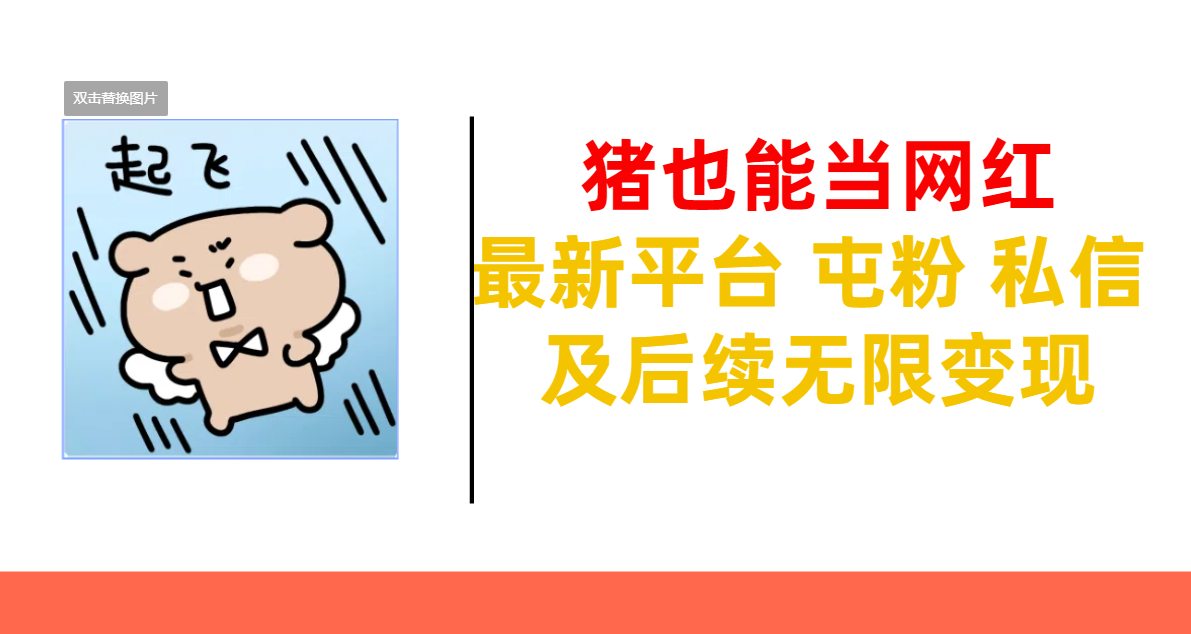 猪也能当网红-最新平台 屯粉 交流 私信 及后续无限变现共创吧-网创项目资源站-副业项目-创业项目-搞钱项目共创吧