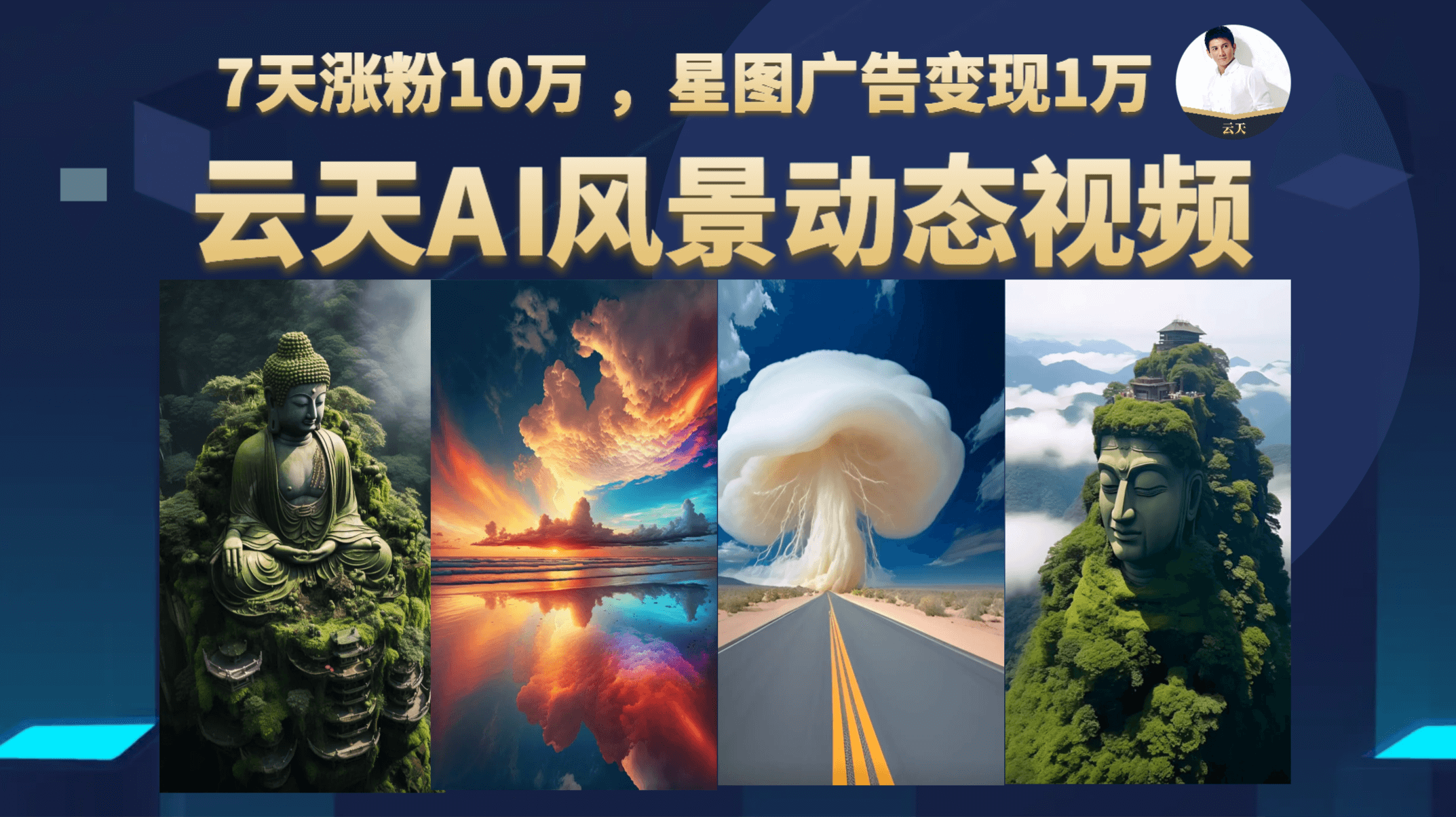 云天AI风景动图视频制作，7天涨粉10万 ，星图广告变现1万网创吧-网创项目资源站-副业项目-创业项目-搞钱项目网创吧