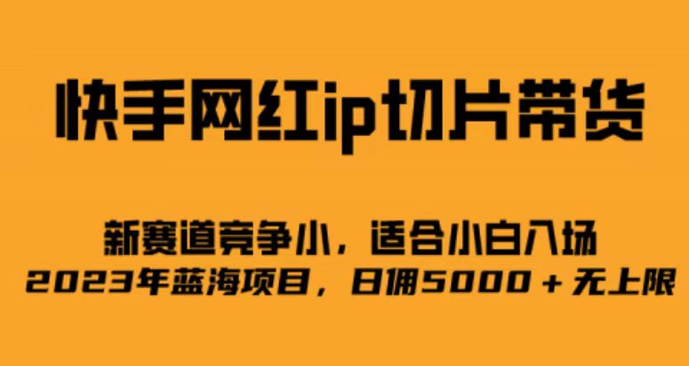 快手网红ip切片新赛道，竞争小事，适合小白 2023蓝海项目网创吧-网创项目资源站-副业项目-创业项目-搞钱项目共创吧