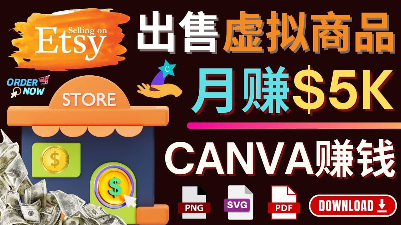 通过Etsy出售Canva模板，操作简单，收益高，月赚5000美元网创吧-网创项目资源站-副业项目-创业项目-搞钱项目共创吧