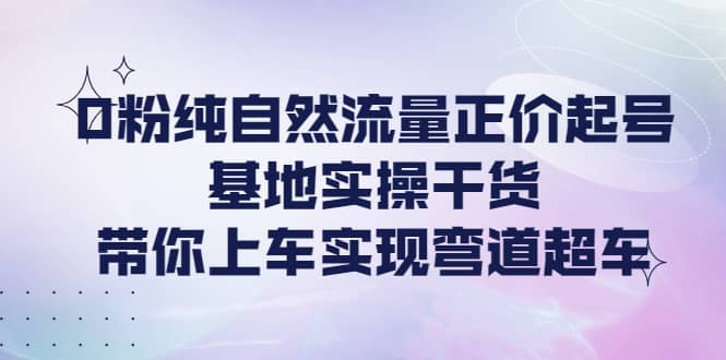 0粉纯自然流量正价起号基地实操干货，带你上车实现弯道超车网创吧-网创项目资源站-副业项目-创业项目-搞钱项目共创吧