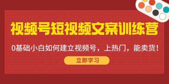 视频号短视频文案训练营：0基础小白如何建立视频号，上热门，能卖货！网创吧-网创项目资源站-副业项目-创业项目-搞钱项目共创吧