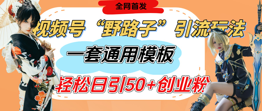 视频号“野路子”玩法，评论区疯狂截流，一套模板单日单号引流50+创业粉网创吧-网创项目资源站-副业项目-创业项目-搞钱项目共创吧