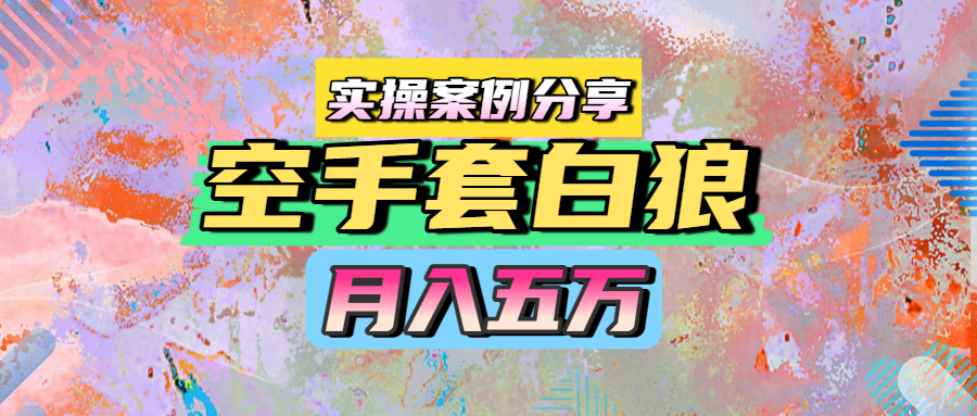 空手套白狼,月入五万,实操案例分享网创吧-网创项目资源站-副业项目-创业项目-搞钱项目网创吧