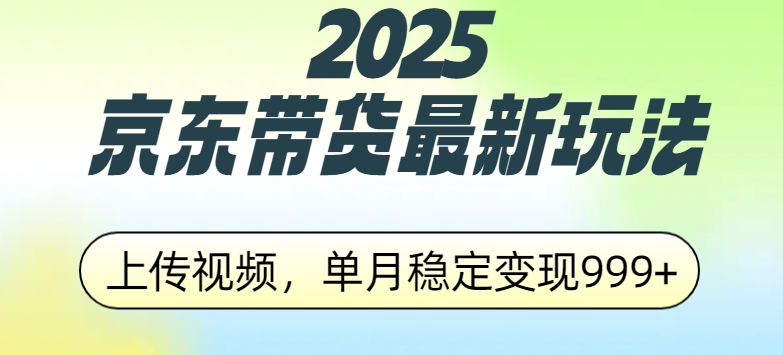 2025京东带货最新玩法,上传视频,单月稳定变现999+网创吧-网创项目资源站-副业项目-创业项目-搞钱项目共创吧
