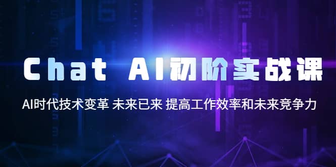 Chat AI初阶实战课，AI时代技术变革 未来已来 提高工作效率和未来竞争力网创吧-网创项目资源站-副业项目-创业项目-搞钱项目共创吧