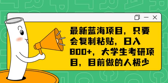 最新蓝海项目,只要会复制粘贴,日入800+,大学生考研项目,目前做的人极少网创吧-网创项目资源站-副业项目-创业项目-搞钱项目网创吧
