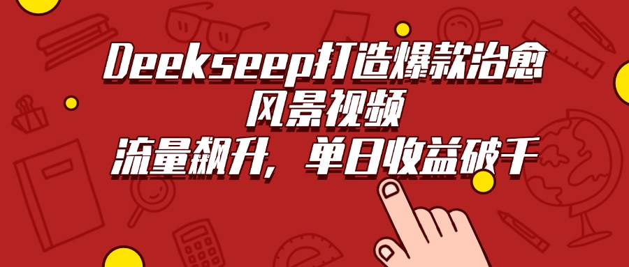 Deekseep打造爆款治愈风景视频，流量飙升，单日收益破千网创吧-网创项目资源站-副业项目-创业项目-搞钱项目共创吧