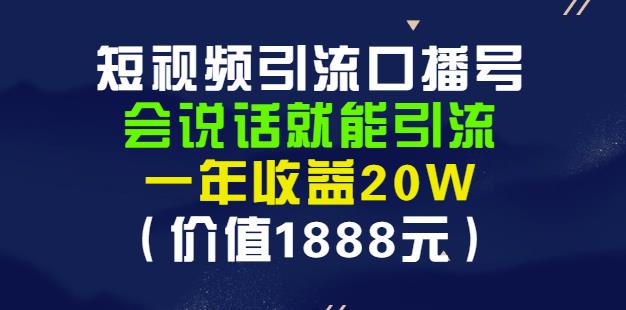 安妈·短视频引流口播号，会说话就能引流，一年收益20W（价值1888元）网创吧-网创项目资源站-副业项目-创业项目-搞钱项目共创吧