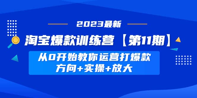 淘宝爆款训练营【第11期】 从0开始教你运营打爆款，方向+实操+放大网创吧-网创项目资源站-副业项目-创业项目-搞钱项目共创吧
