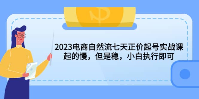 2023电商自然流七天正价起号实战课：起的慢，但是稳，小白执行即可网创吧-网创项目资源站-副业项目-创业项目-搞钱项目共创吧