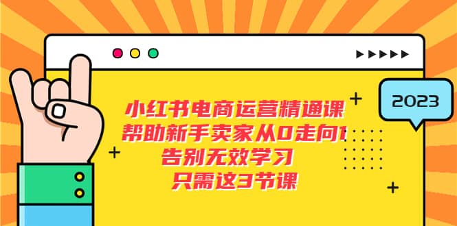 小红书电商·运营精通课，帮助新手卖家从0走向1 告别无效学习（7节视频课）网创吧-网创项目资源站-副业项目-创业项目-搞钱项目共创吧