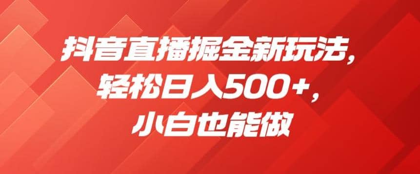 抖音直播掘金新玩法，轻松日入500+，小白也能做【揭秘】网创吧-网创项目资源站-副业项目-创业项目-搞钱项目共创吧