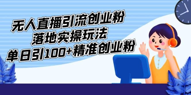 外面收费3980的无人直播引流创业粉落地实操玩法，单日引100+精准创业粉网创吧-网创项目资源站-副业项目-创业项目-搞钱项目共创吧