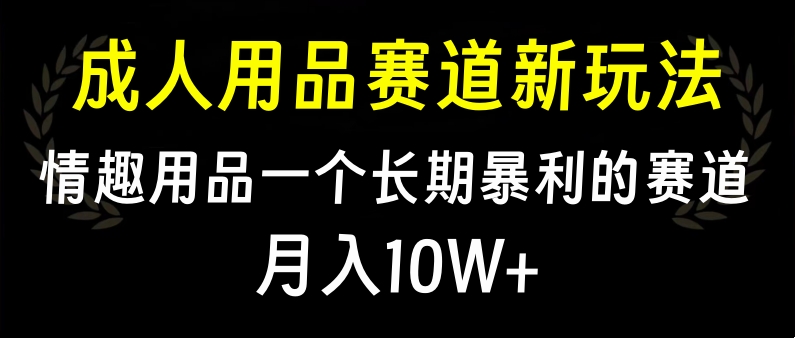 大人用品赛道新玩法，情趣用品一个长期暴利的赛道，月入10W+网创吧-网创项目资源站-副业项目-创业项目-搞钱项目共创吧