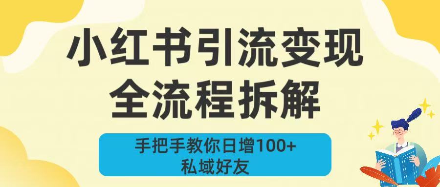 新手必看！小红书引流变现全流程拆解，手把手教你日增100+私域好友网创吧-网创项目资源站-副业项目-创业项目-搞钱项目共创吧