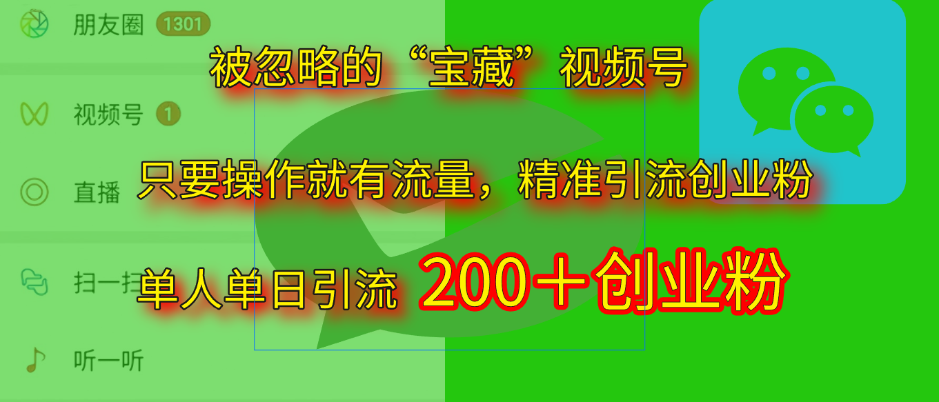 2025.5月最新被忽略的“宝藏”视频号,精准日引流200+网创吧-网创项目资源站-副业项目-创业项目-搞钱项目共创吧