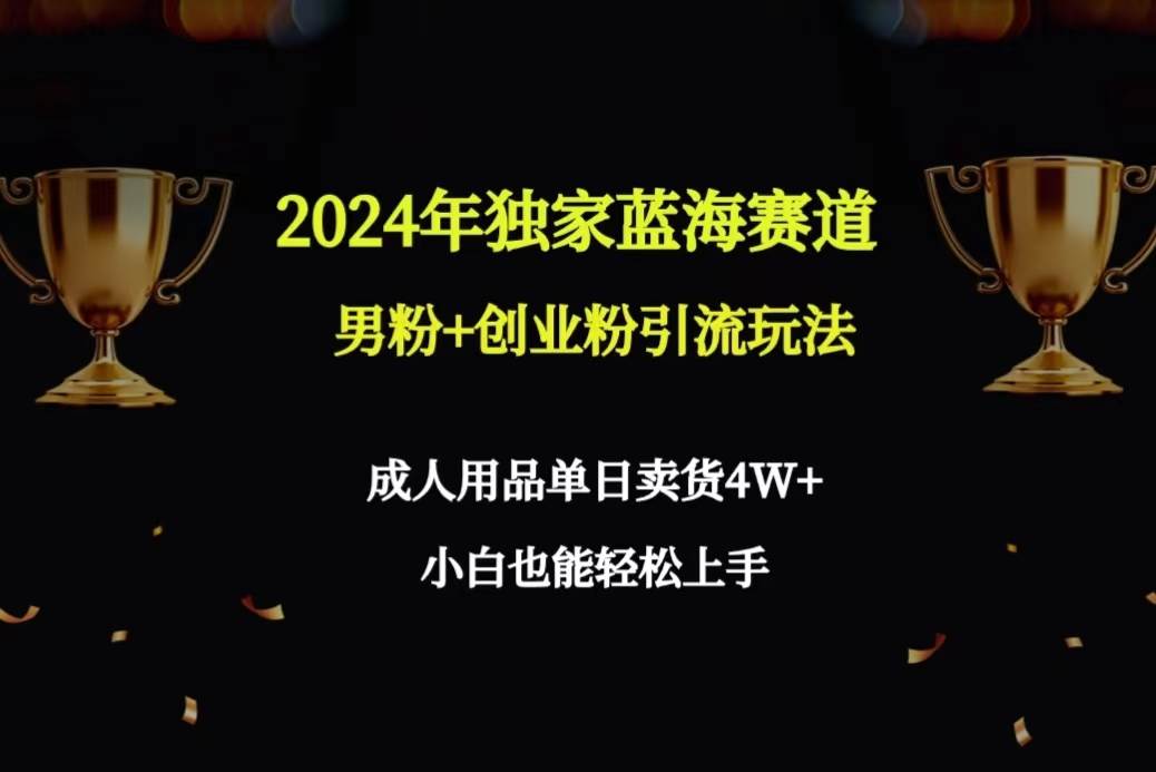 2024年独家蓝海赛道男粉+创业粉引流玩法，成人用品单日卖货4W+保姆教程网创吧-网创项目资源站-副业项目-创业项目-搞钱项目共创吧