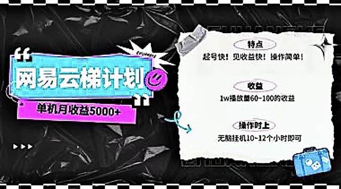 2024网易云云梯计划 单机日300+ 无脑月入5000+共创吧-网创项目资源站-副业项目-创业项目-搞钱项目共创吧