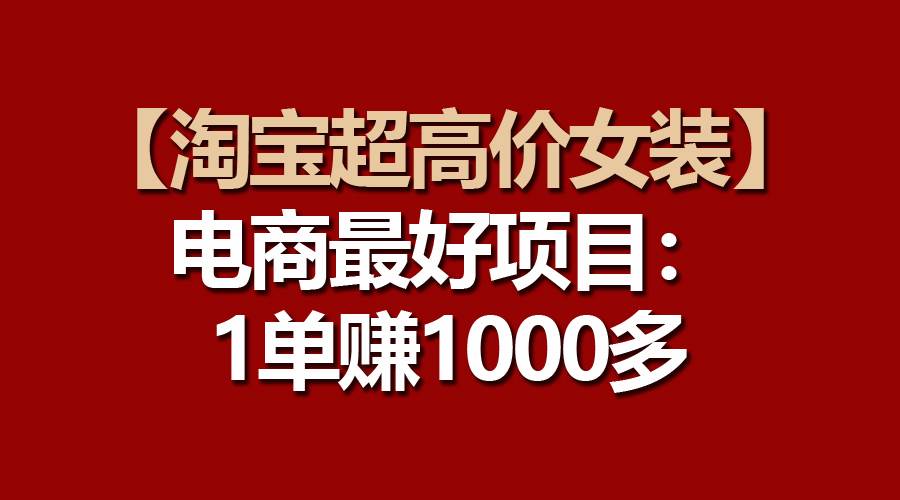 【淘宝超高价女装】电商最好项目：一单赚1000多共创吧-网创项目资源站-副业项目-创业项目-搞钱项目共创吧