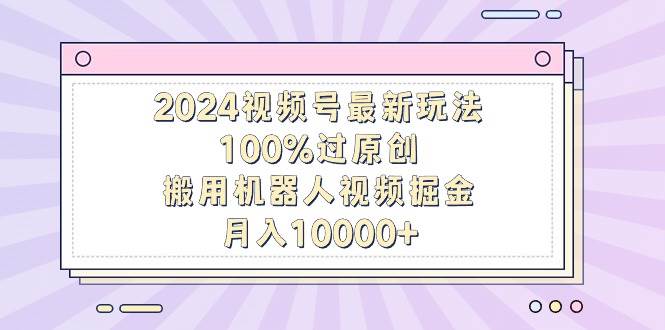 2024视频号最新玩法，100%过原创，搬用机器人视频掘金，月入10000+共创吧-网创项目资源站-副业项目-创业项目-搞钱项目共创吧