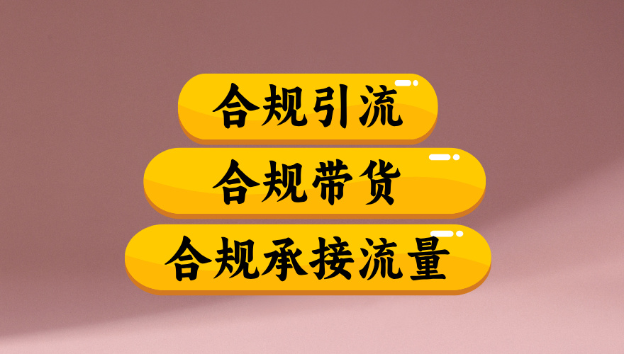 合规引流、合规并且高效地做带货、合规承接流量（揭秘）共创吧-网创项目资源站-副业项目-创业项目-搞钱项目共创吧