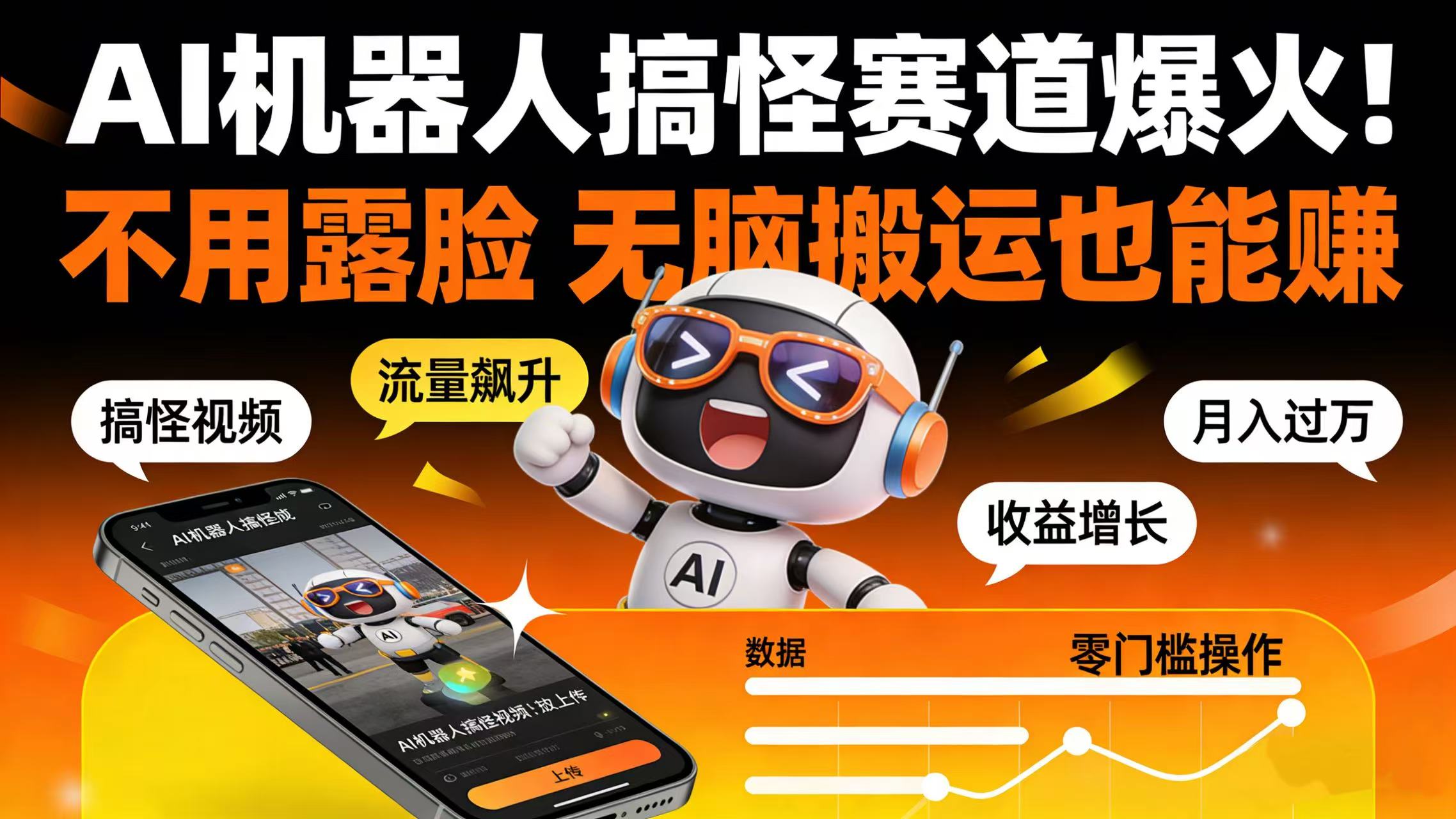 AI 机器人搞怪赛道爆火!不用露脸 无脑搬运也能赚共创吧-网创项目资源站-副业项目-创业项目-搞钱项目共创吧