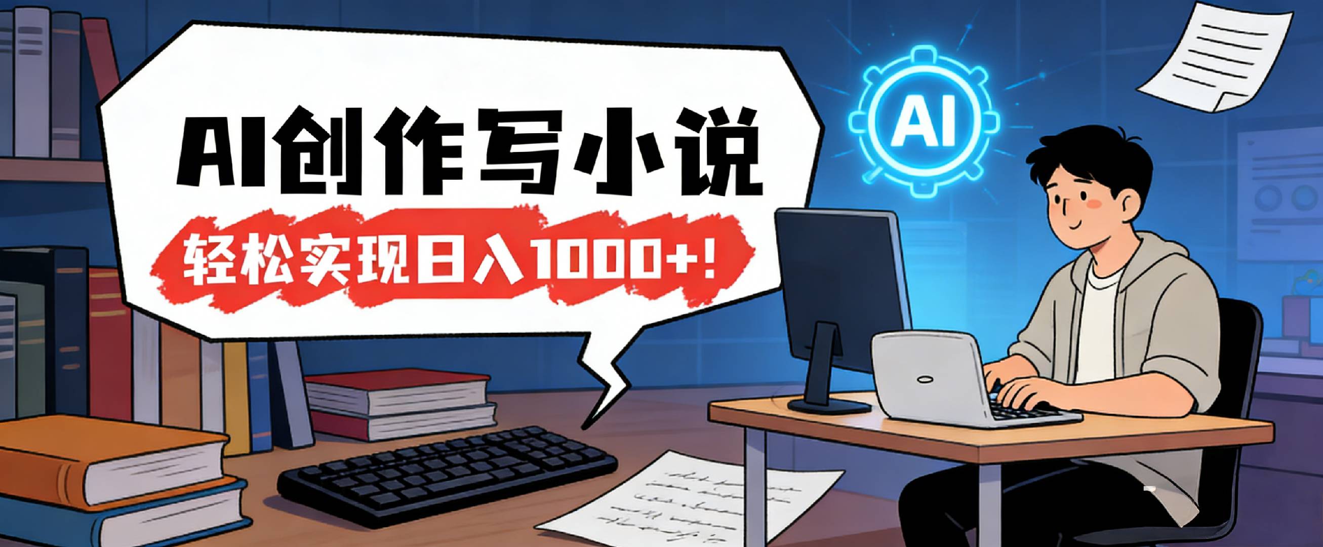 26年最新风口项目，AI工具创作写小说，轻松实现日入1000+共创吧-网创项目资源站-副业项目-创业项目-搞钱项目共创吧