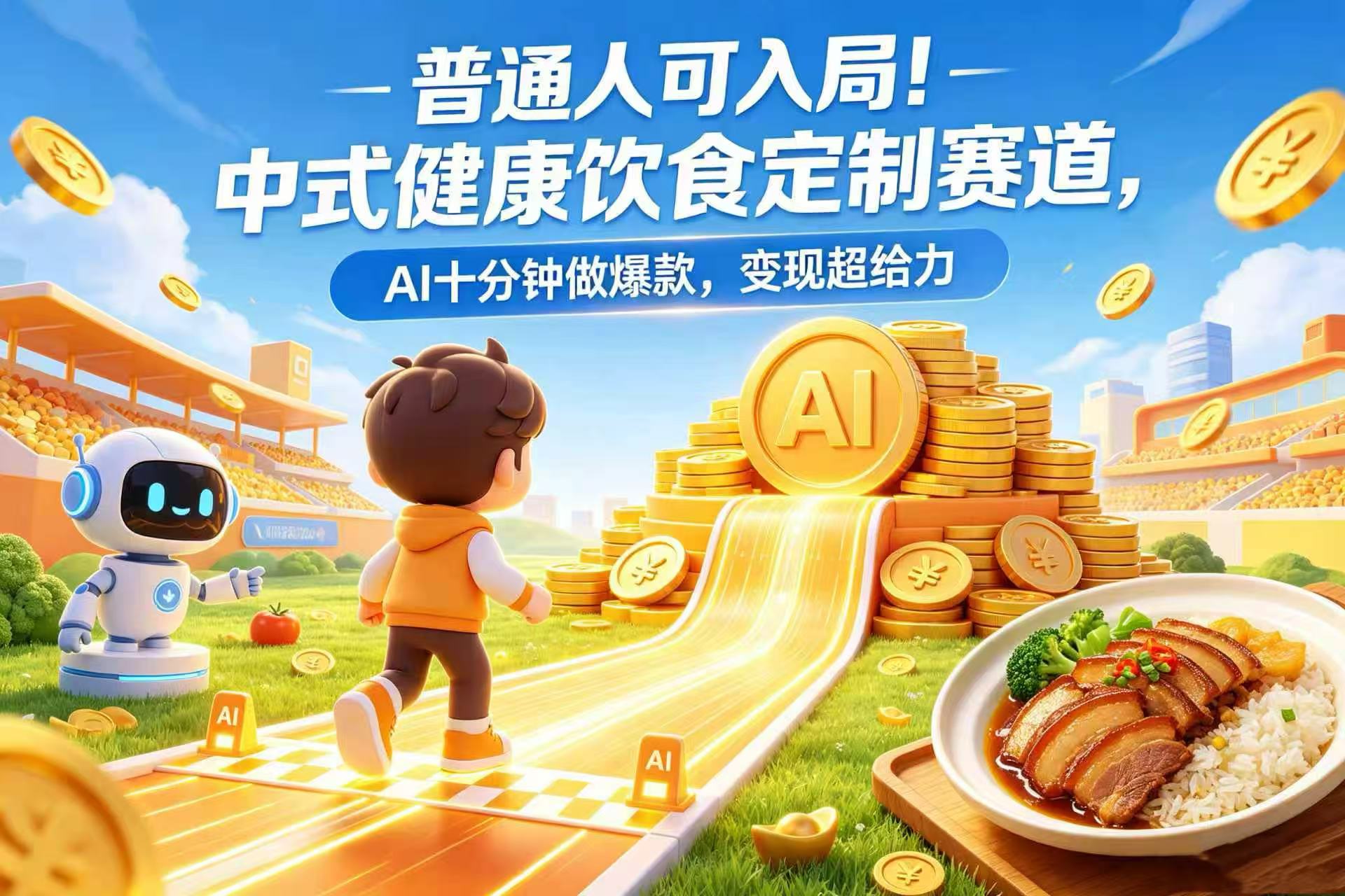 普通人可入局！中式健康饮食定制赛道，AI 十分钟做爆款，变现超给力共创吧-网创项目资源站-副业项目-创业项目-搞钱项目共创吧
